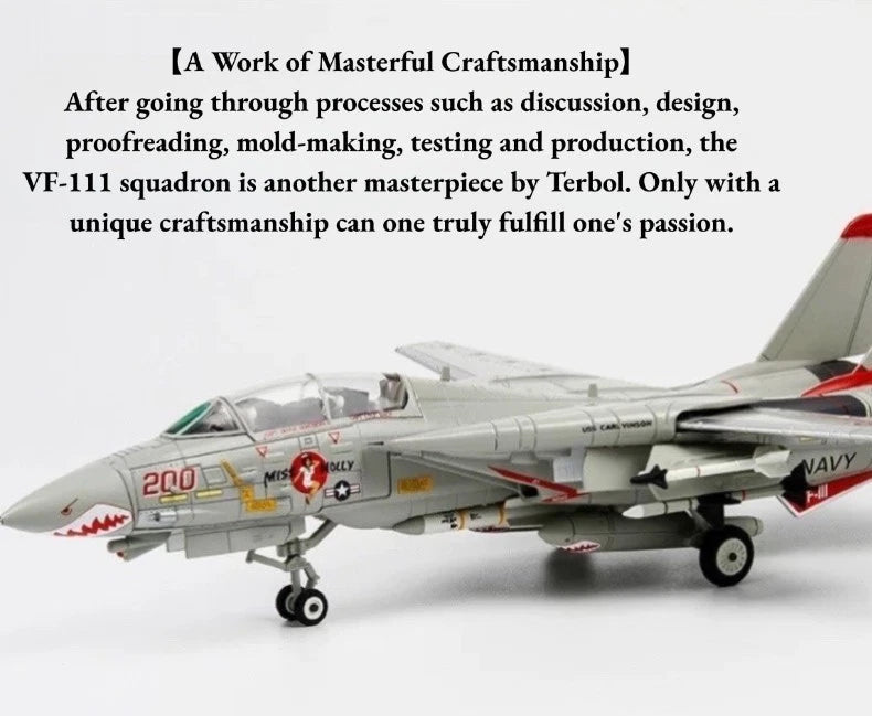 1/72 F-14A Tomcat VF-111 Miss Molly Alloy Plastic Model Kit DIY Assembly Display 07FC0E-D4 - KOEEK
