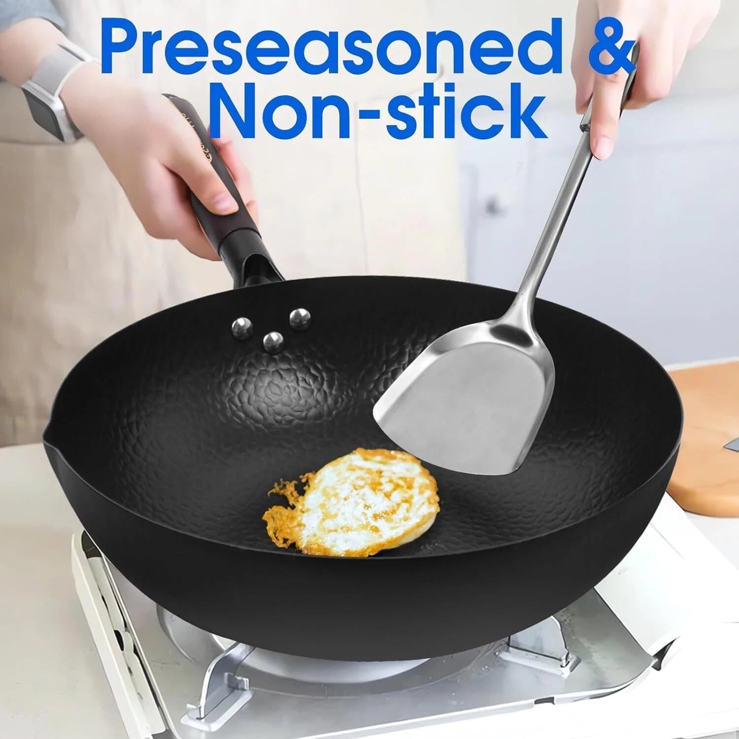 Carbon steel frying pan for electric, induction and gas hobs 07FC0E-D4 - KOEEK