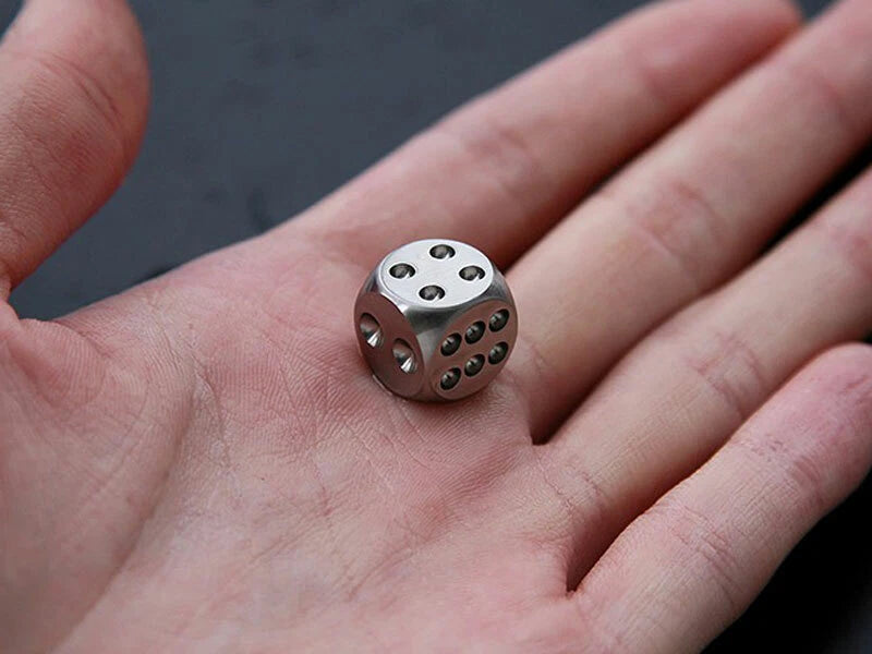 Solid TC4 Titanium Alloy Creative Dice EDC Toys KTV Entertainment Supplies Gifts 07FC0E-D4 - KOEEK