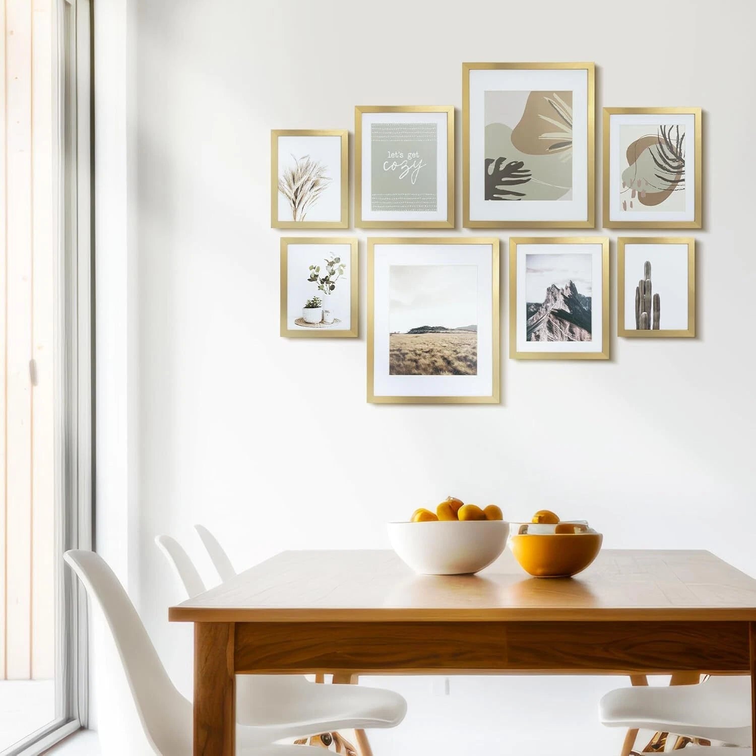 8 Pack Modern Gallery Wall Frame Set, Gold Photo Frame Collage Wall Decoration 07FC0E-D4 - KOEEK
