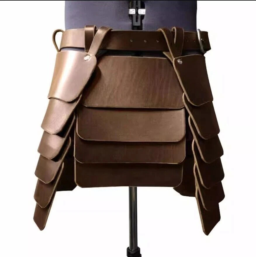 Medieval Viking Knight Leg Armor Leather Tassets Belt  Renaissance LARP Skirt 07FC0E-D4 - KOEEK