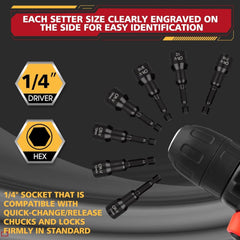 new 12-Piece Magnetic Nut Driver Set, Premium CR-V Steel Impact Set 07FC0E-D4 - KOEEK