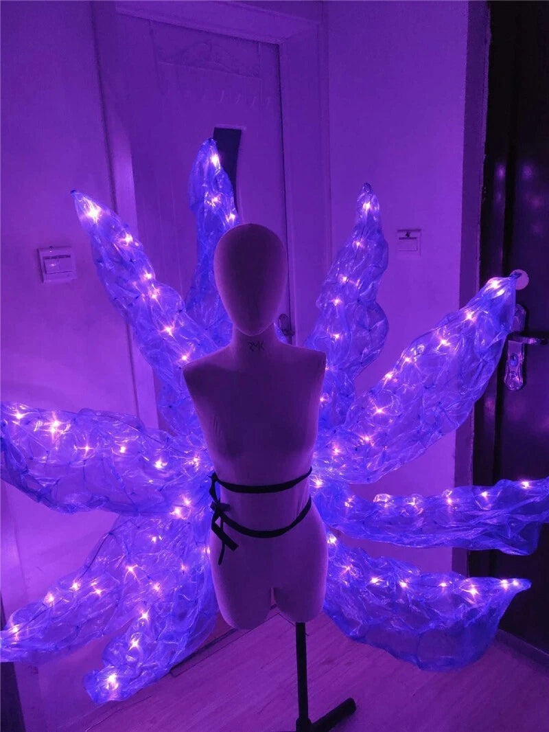 LOL KDA Prestige Fox Ahri Nine Tails Girl 4 Colors LED Light Cosplay Outfit Prop 07FC0E-D4 - KOEEK