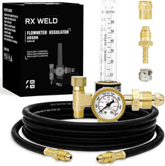new RX WELD Argon Regulator Flowmeter Gas Gauge for Mig Tig Weld with Gas... RX WELD - KOEEK