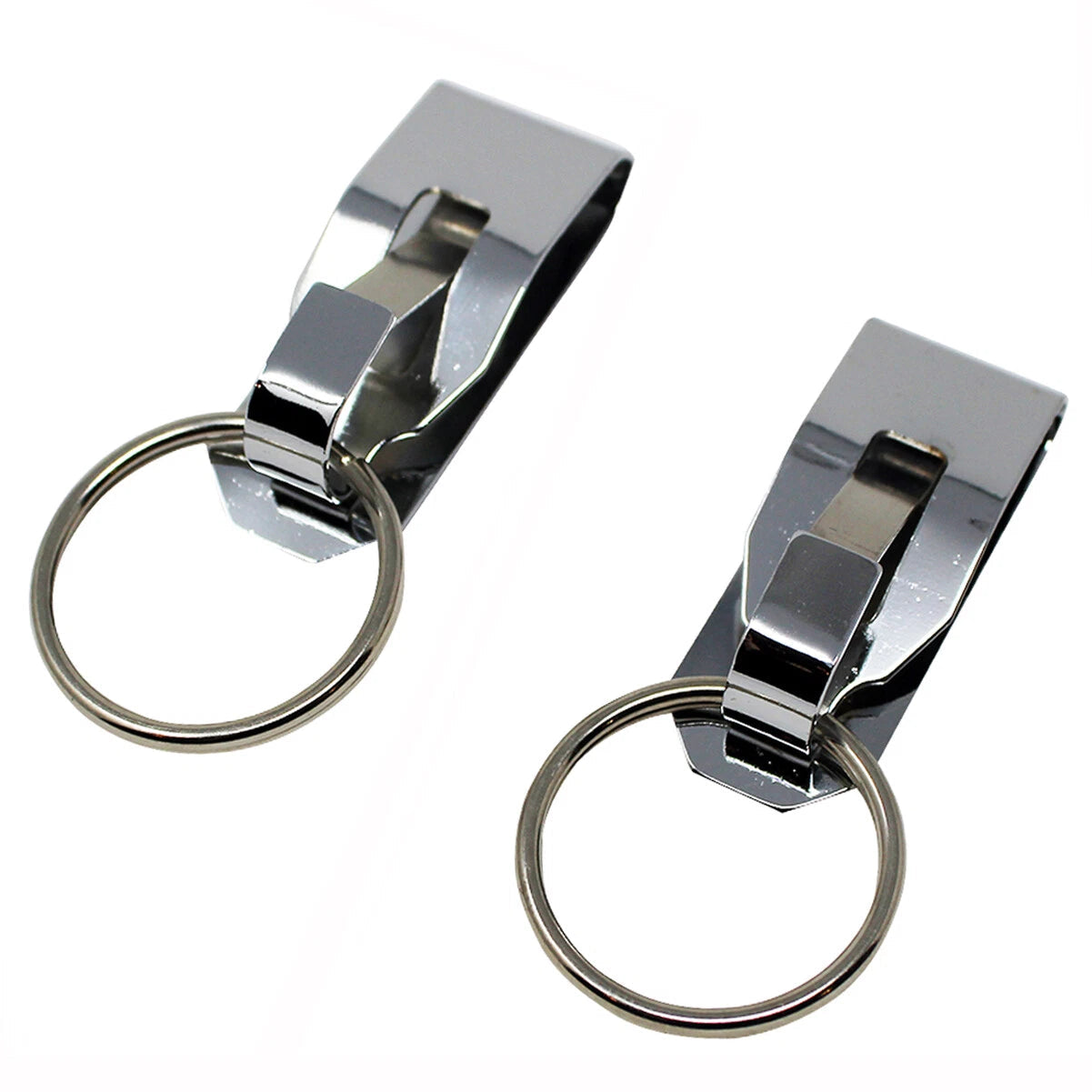 2 Pcs Secure Belt Clip Key Holder w Metal Hook & Heavy Duty 1 1/4" Keychain Ring 07FC0E-D4 - KOEEK
