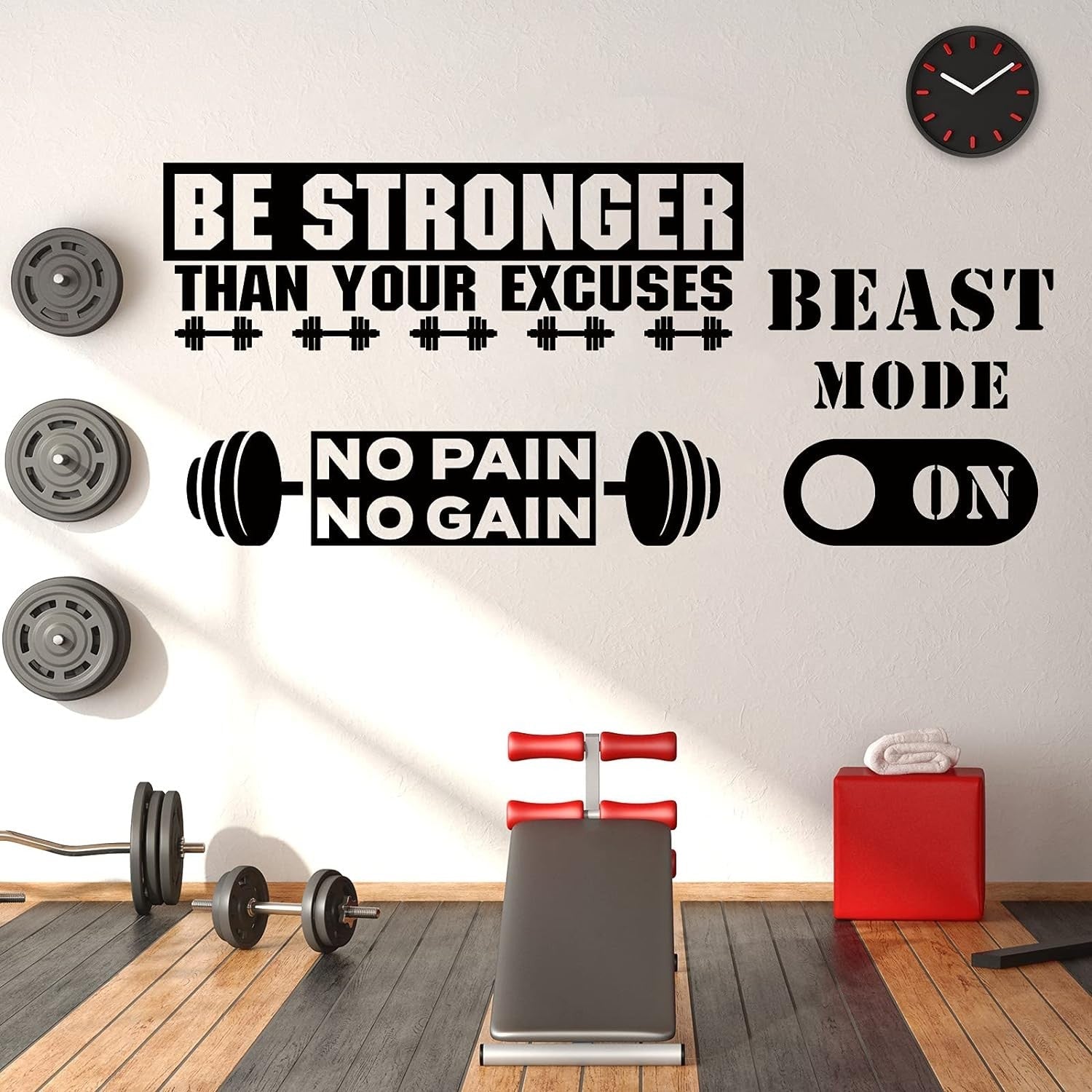 new Zonon 3 Pieces Gym Wall Decal, Be Stronger Than Your Excuses, No White, Black ZONON - KOEEK