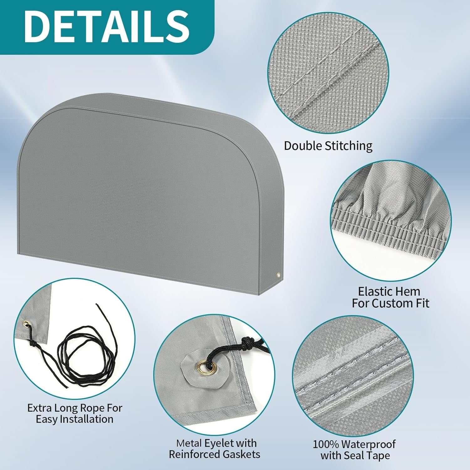 new Tuszom Tearproof Anti-UV Dual Wheel Tire Covers for RV, 27 - 29 inch, Gray
