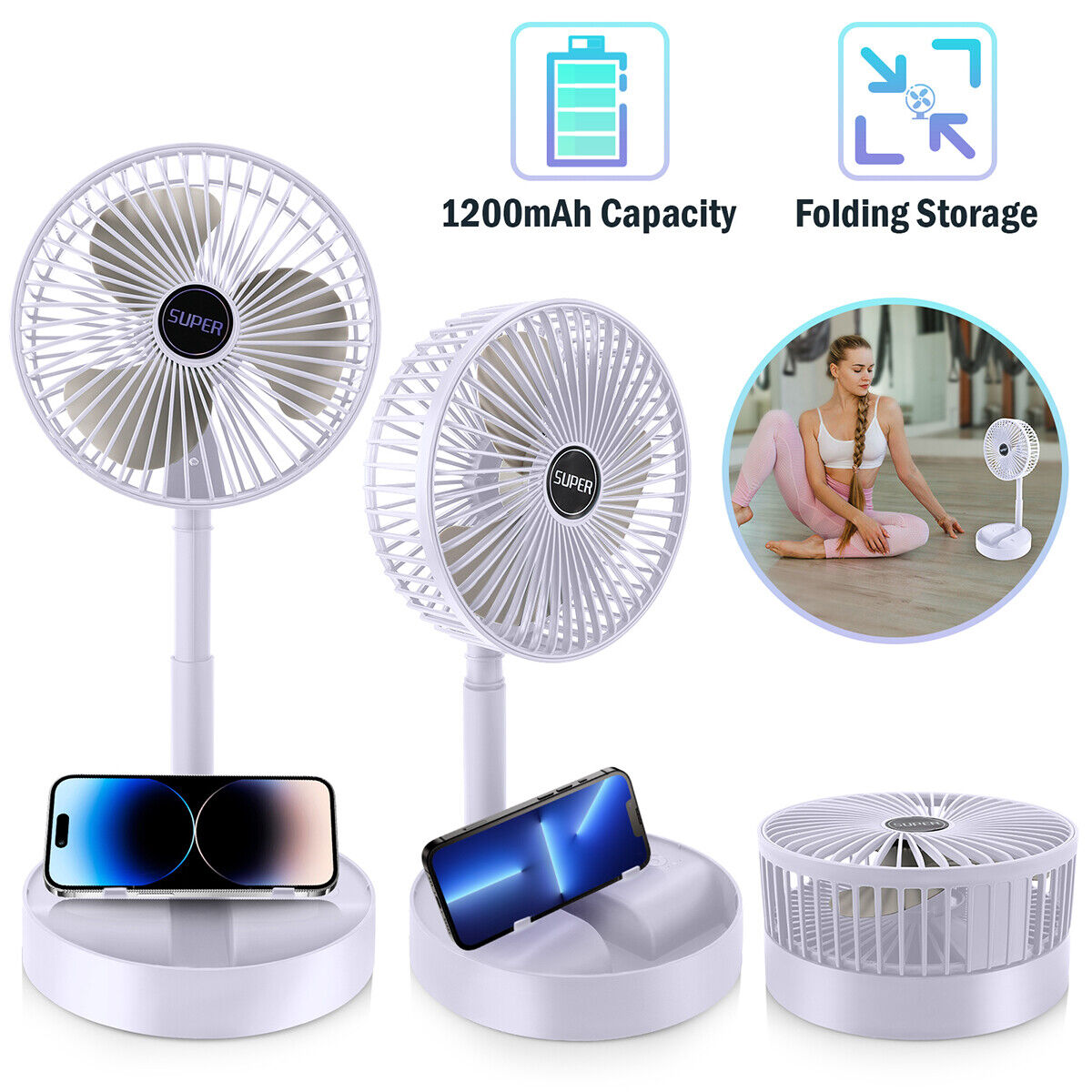 ny 2024 Aire acondicionado frio ventilator portatil USB oppladbar abanico de piso