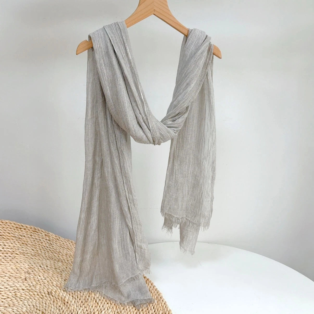 Unisex soft Crochet Scarf Solid Color Autumn Neckerchief Shawl Wrap Bandana 07FC0E-D4 - KOEEK