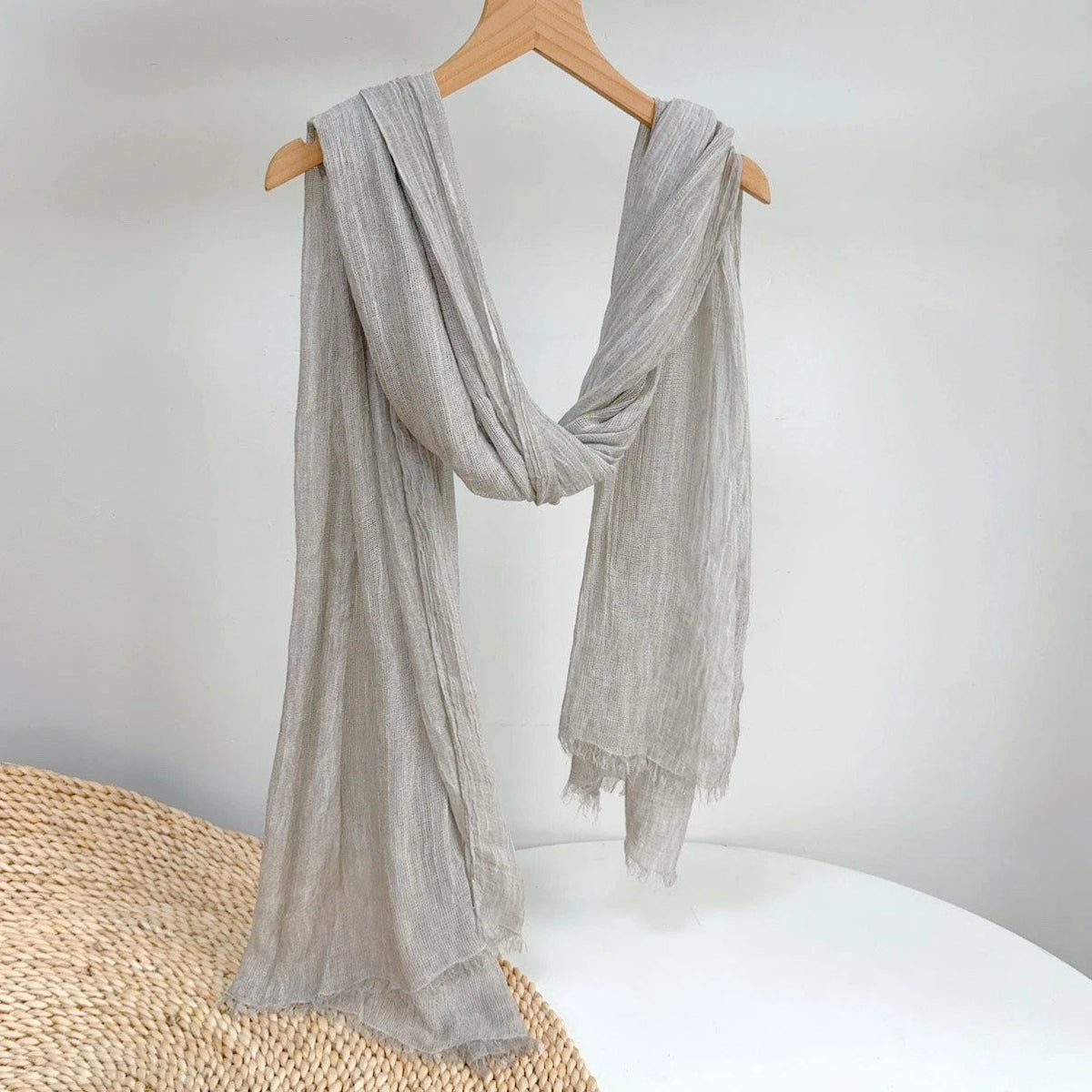 Unisex soft Crochet Scarf Solid Color Autumn Neckerchief Shawl Wrap Bandana 07FC0E-D4 - KOEEK