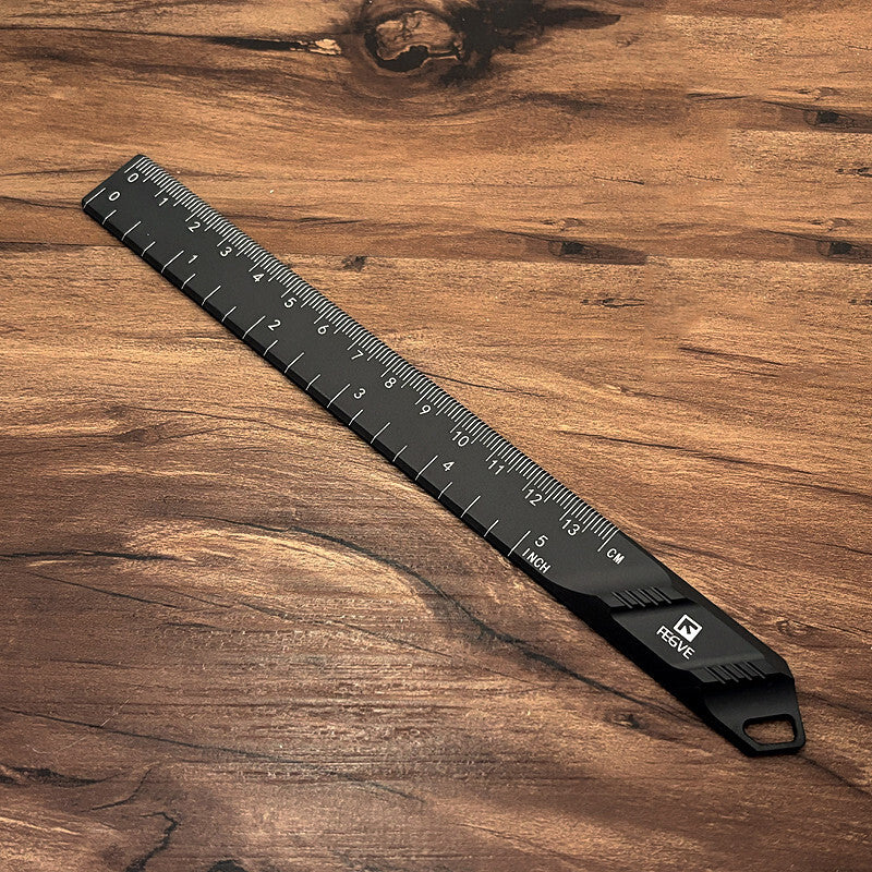 Titanium Straight Ruler Student Stationery CNC Graduated Ruler EDC Tools 07FC0E-D4 - KOEEK