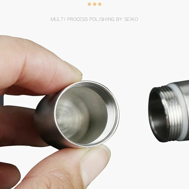 Titanium Keychain Waterproof Box Integrated Medicine Pill Box EDC Survival Boxes 07FC0E-D4 - KOEEK