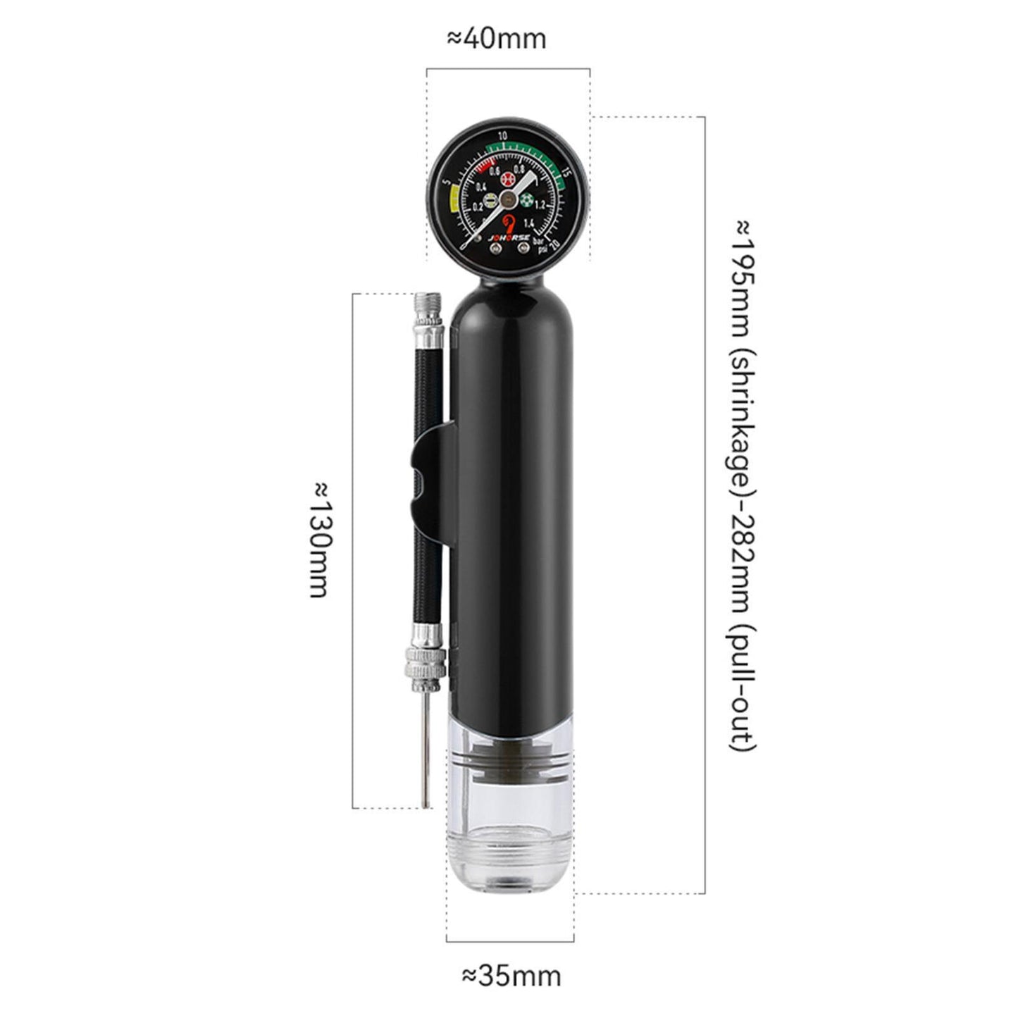 new Mini Pump ABS Road Mountain Bike Bicycle + Pressure Gauge Portable Sports Pump koeek - KOEEK