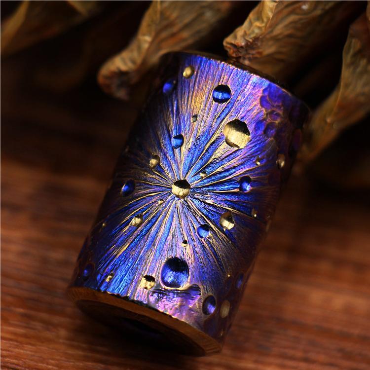 Titanium Knife Lanyard Bead Paracord Necklace Pendant Bracelet Bead EDC Handmade 07FC0E-D4 - KOEEK