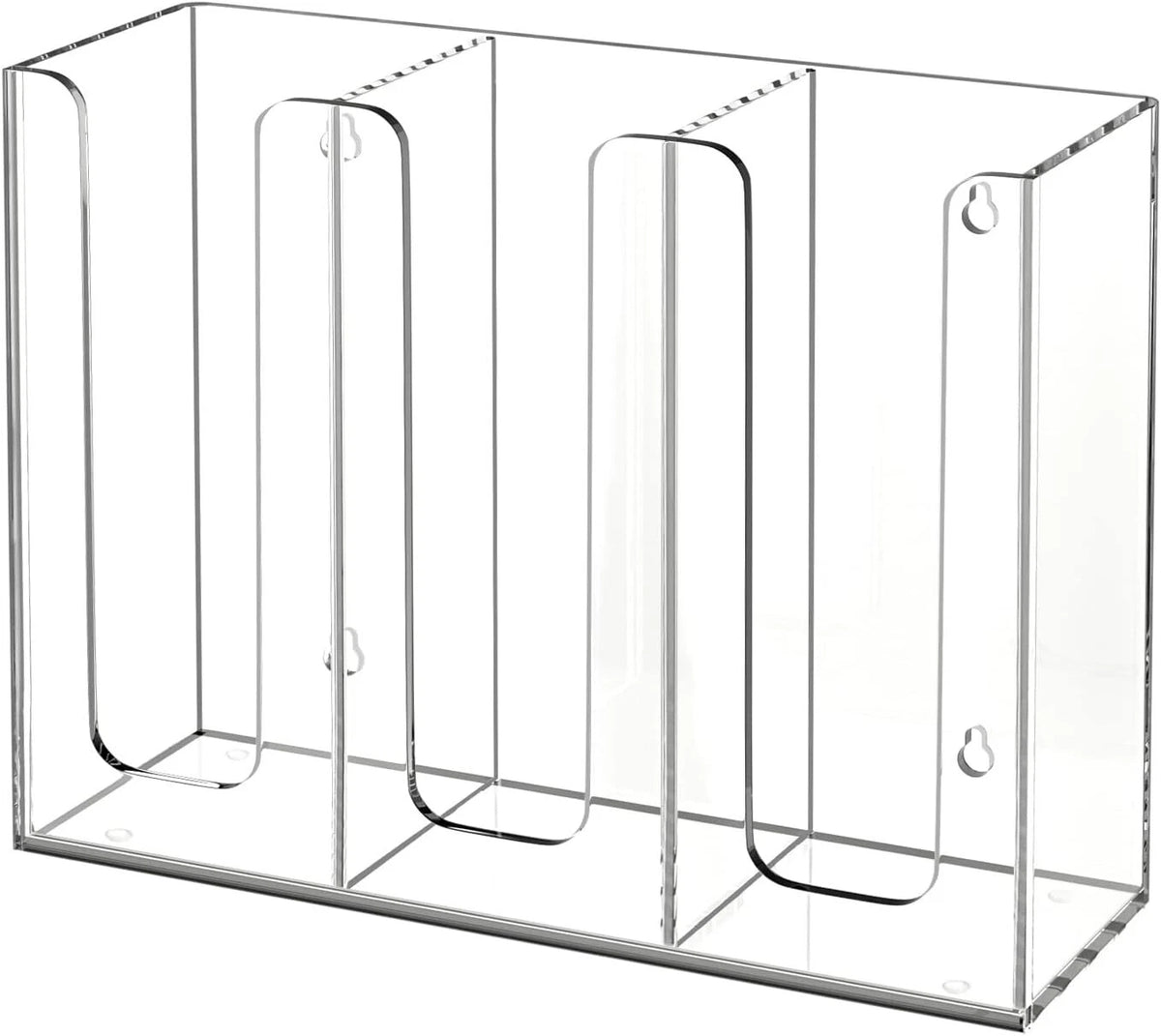 Acrylic Cup and Lid Holder, 3 Compartments, Disposable Coffee Cup Dispenser
