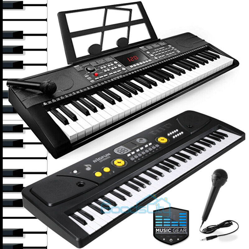 ny 61-tangenters digital musikk Piano Keyboard Elektronisk musikkinstrumentstativ og mikrofon