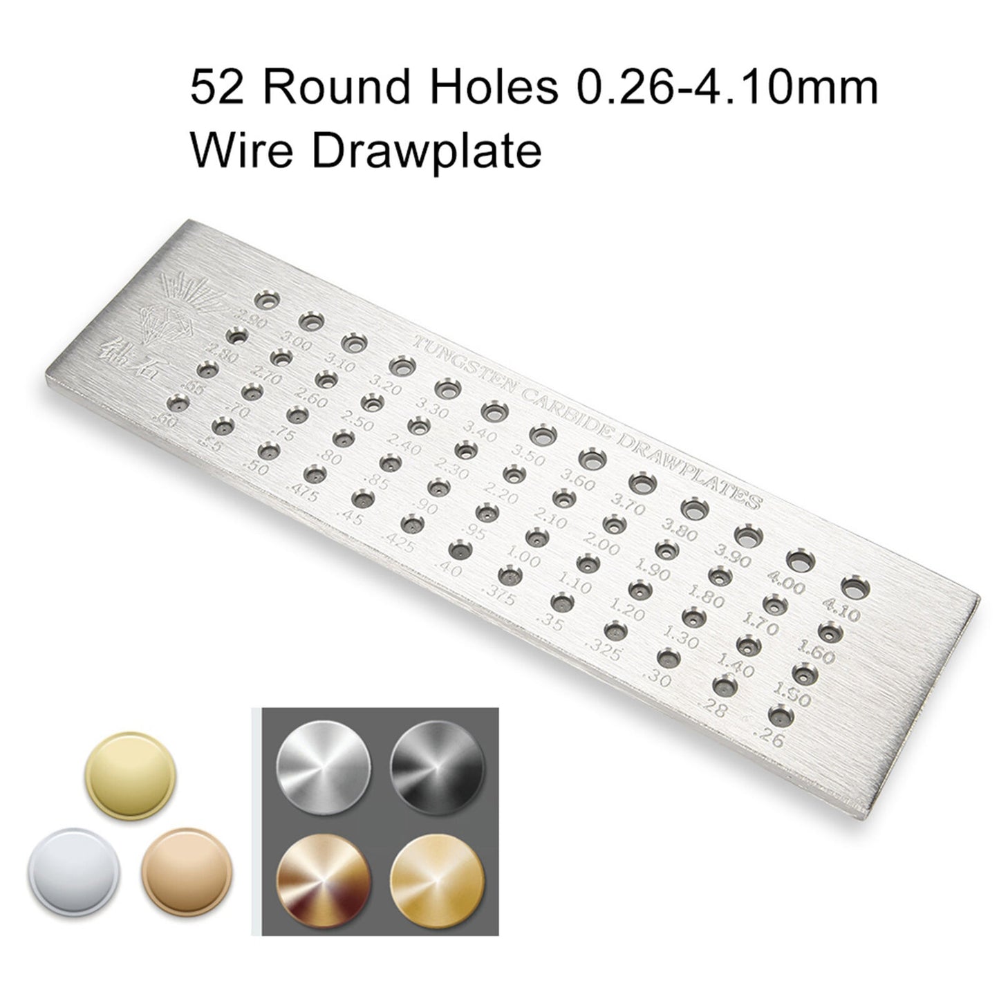 new Round Holes 0.26-4.10mm Tungsten Carbide Wire Drawplate For Jewelry Making HGF koeek - KOEEK