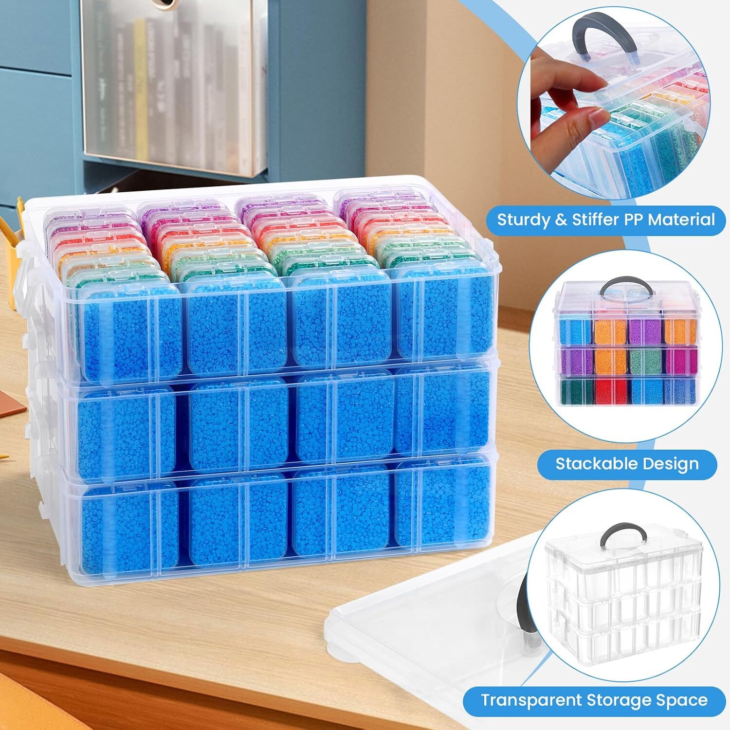new Douorgan Bead Organizer Box, 84 Pcs Small Organizers, 3-Tier 3Tier DOUORGAN - KOEEK