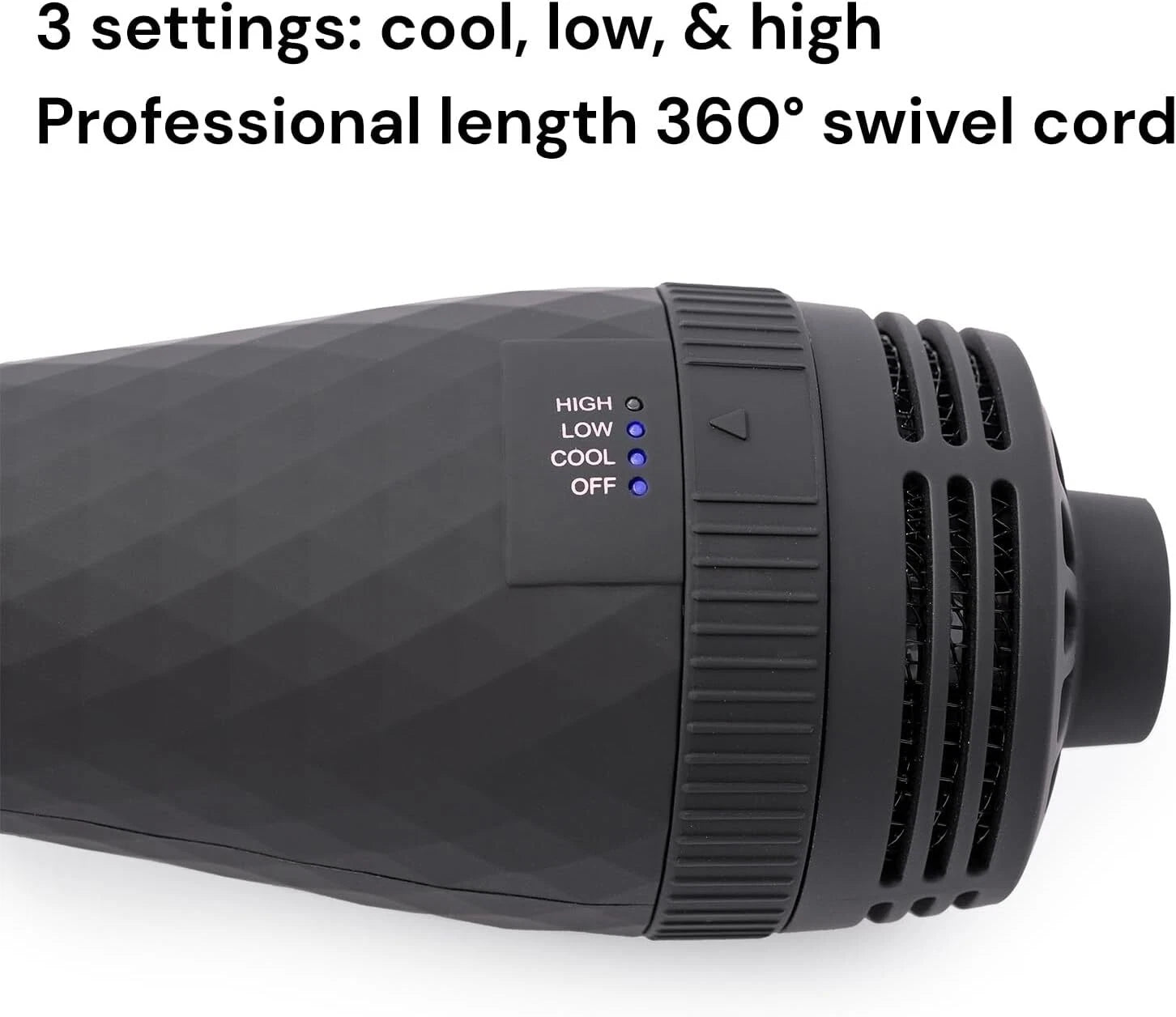 2 in 1 Titanium Hair Dryer Brush | 2 in 1 Hot Air Brush, (Black - 75mm) 07FC0E-D4 - KOEEK