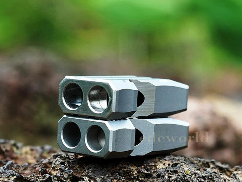 Titanium TC4 Portable Key chains Metal Treble Whistle Outdoor Survival EDC Tool 07FC0E-D4 - KOEEK