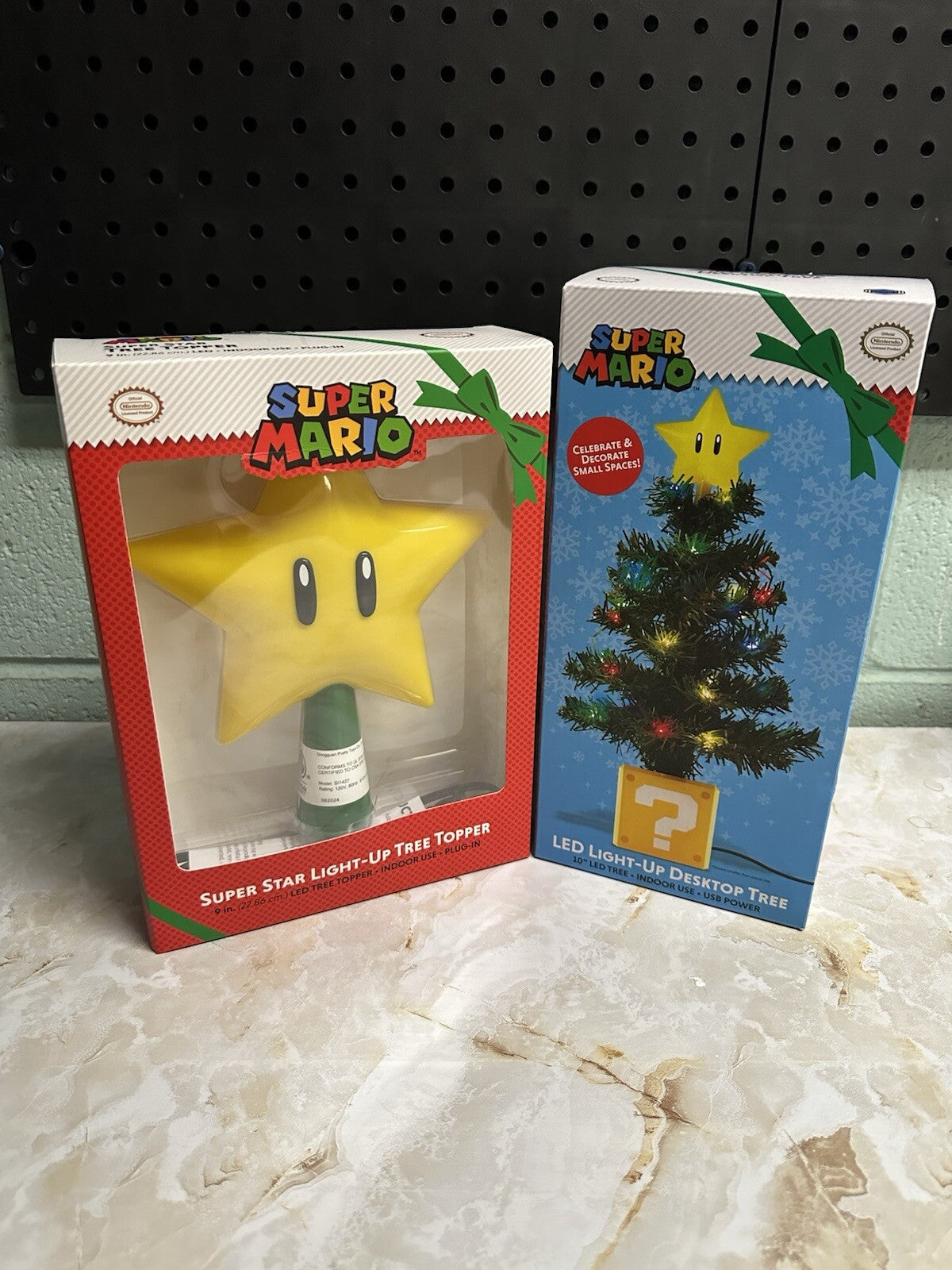 - Super Mario LED 10" Light Up Desktop Tree & 9" Super Star Tree Topper 07FC0E-D4 - KOEEK