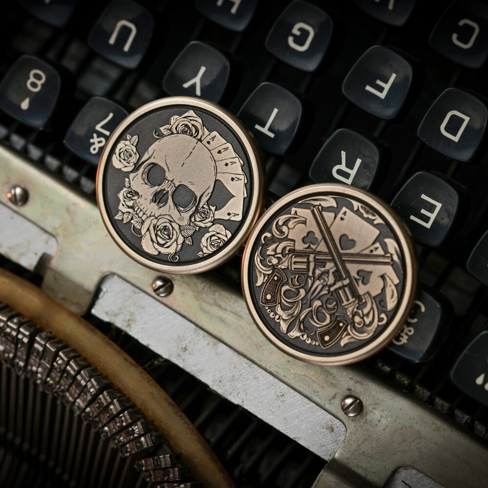 Fidget Slider Mini Steel Cartoon Theme EDC Brass Coin Shape Push Slider Toy Gift 07FC0E-D4 - KOEEK