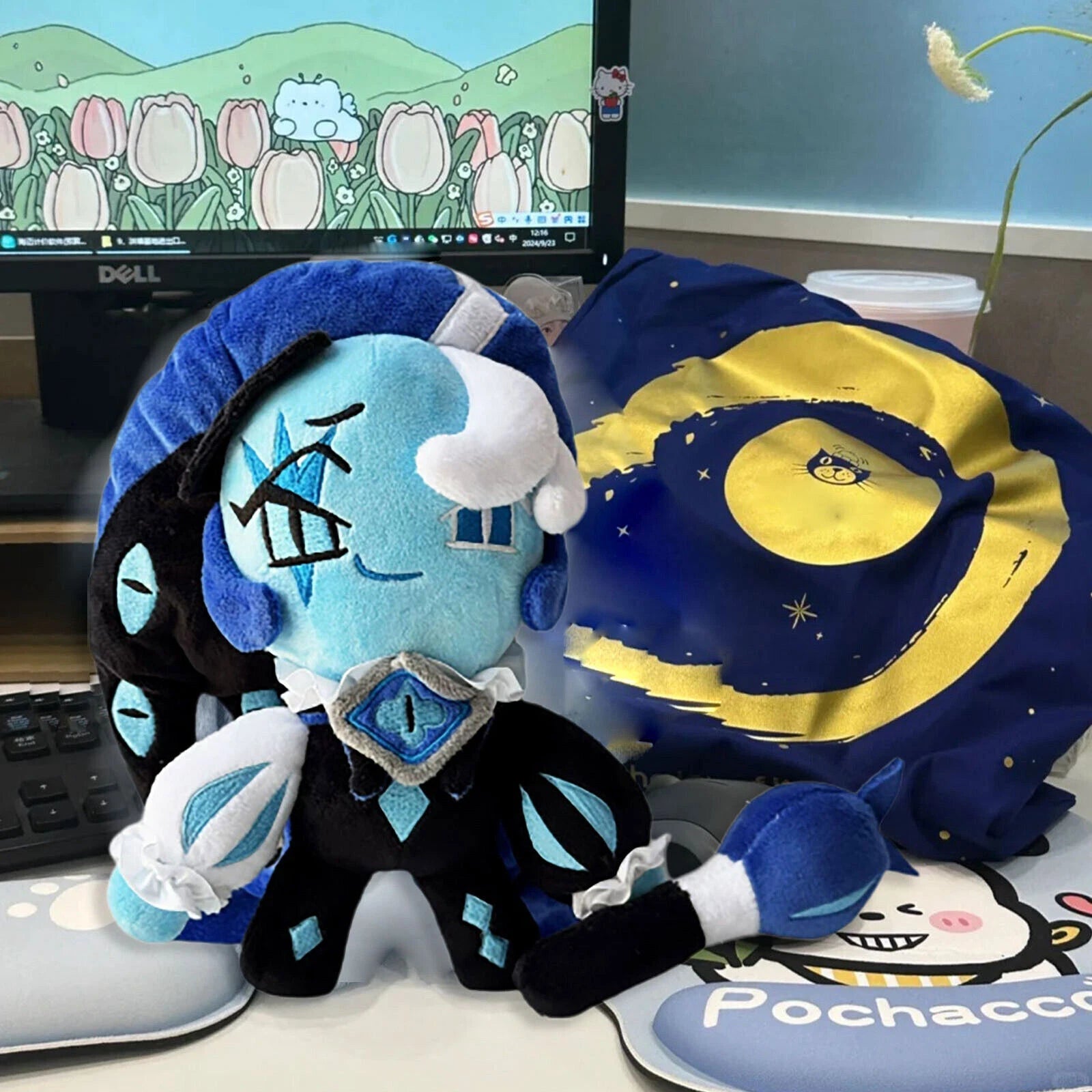 Shadow Milk Cookie Figure Plush Doll 9.84'' Cookie Run: Kingdom Game Collection 07FC0E-D4 - KOEEK