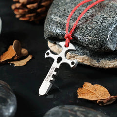 Outdoor Mini Titanium Pendant Necklace Pocket Multi Tools EDC Card Keychain 07FC0E-D4 - KOEEK