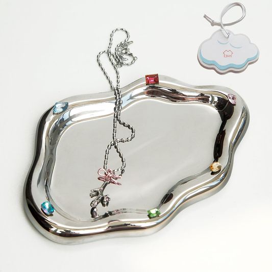 new Jewelry Dish Trinket Tray for Women, Ring Dish Holder, Unique Cloud Shape Cerami