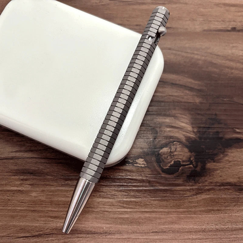 EDC Solid TC4 Titanium Alloy Bolt Ballpoint Business Office Singnature Pen 07FC0E-D4 - KOEEK