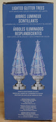 Pair of 2 Lighted 14" Glitter Trees White and Color Changing Snowglobe Christmas 07FC0E-D4 - KOEEK