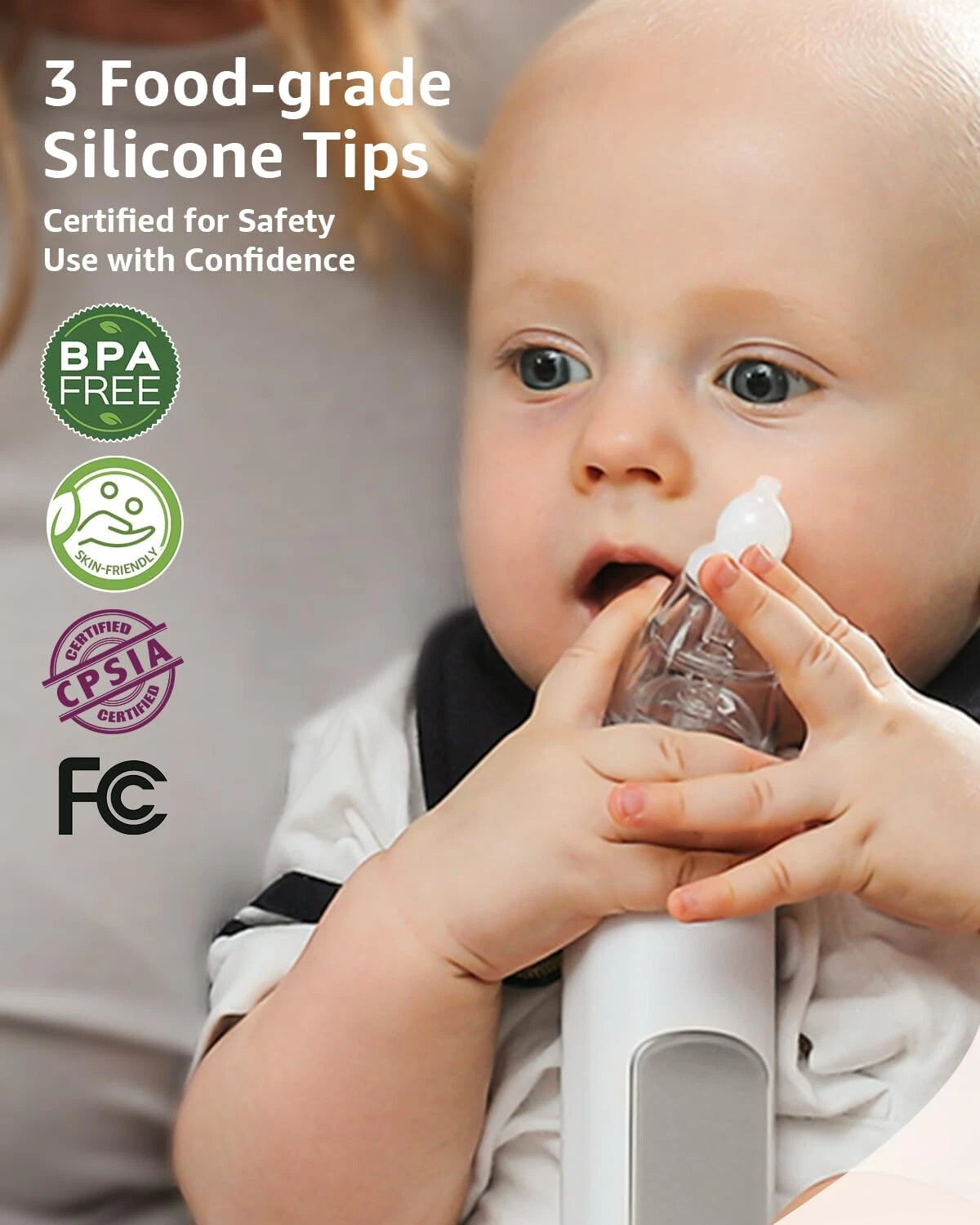 Baby Nasal Aspirator, Baby Nasal Aspirator with 3 Soft Silicone Tips 07FC0E-D4 - KOEEK