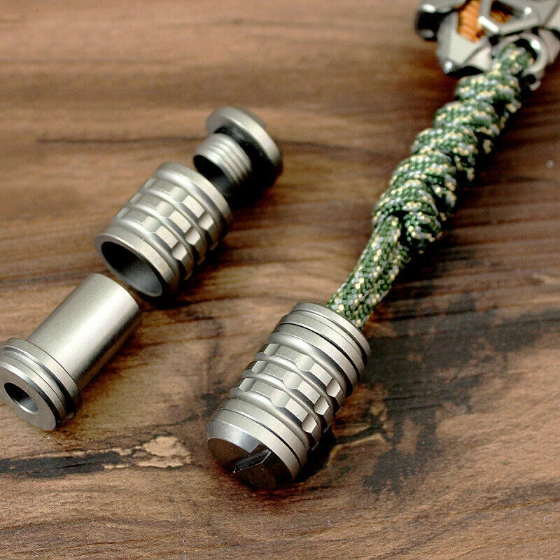 TC4 Titanium Alloy Small Knife Bead Outdoor Lanyard Paracord Rope Pendant EDC EDC - KOEEK