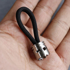 EDC Titanium Piston Skull Knife Bead Key Parachute Cord DIY Pendant Lanyard 07FC0E-D4 - KOEEK