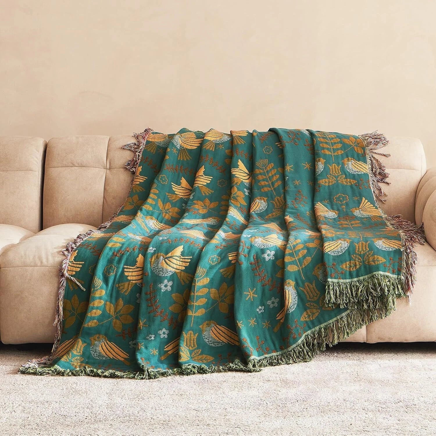 Bohemian Bed Blanket -  Cotton Super Soft Rustic Comforter 07FC0E-D4 - KOEEK