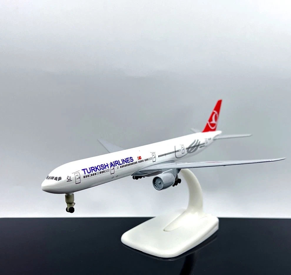 1:300 Turkish Airlines Boeing 777 Alloy Model 7.87"Removable Wheels & Stand 07FC0E-D4 - KOEEK