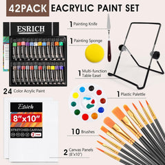 new ESRICH 40PCS Acrylic Paint Set,Professional Painting 30 Piece Set, 24 color ESRICH - KOEEK
