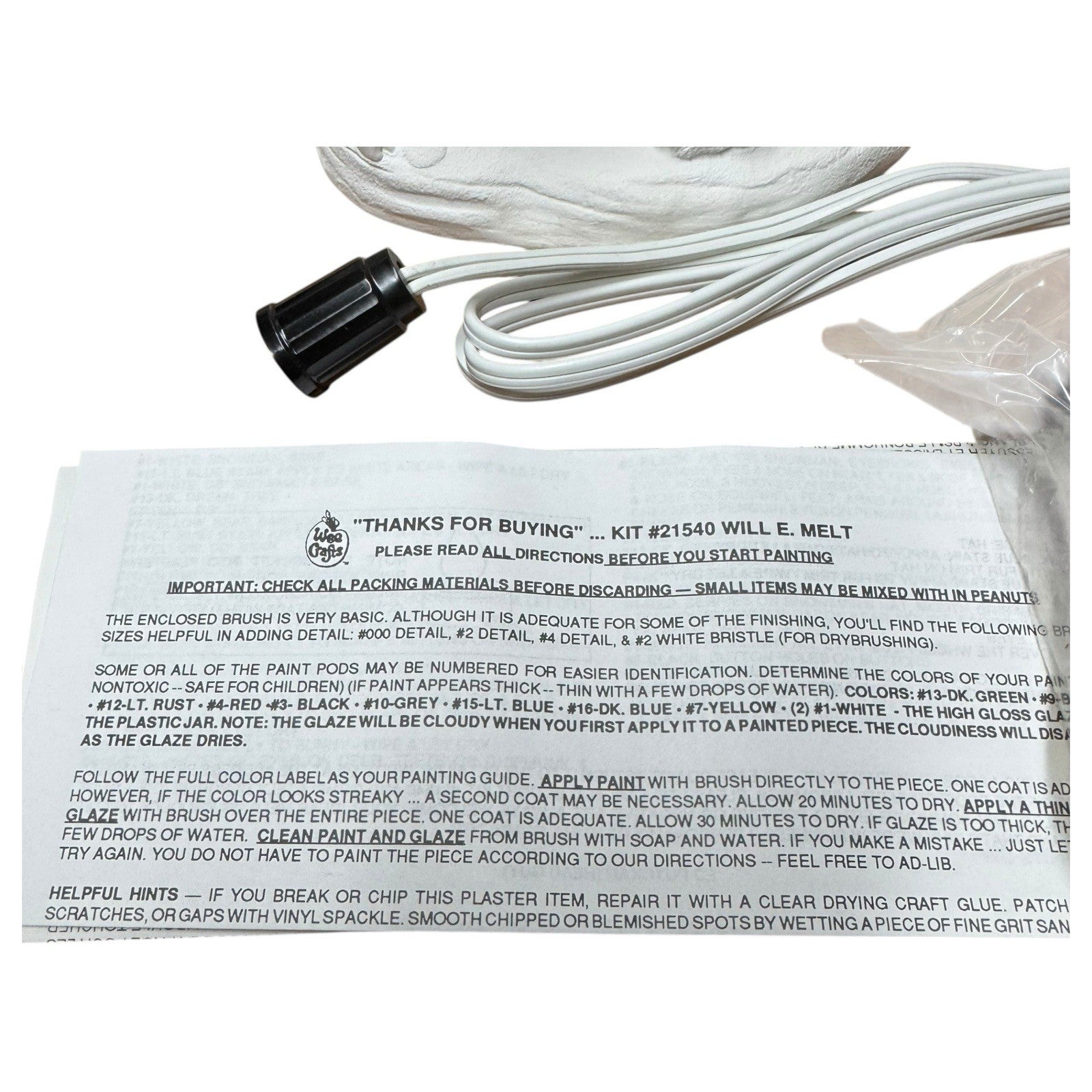 Vintage Wee Crafts Will E Melt Snowman #21540 Lighted Christmas Ready to Paint WEE CRAFTS - KOEEK