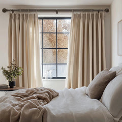 Brown curtain rod, suitable for windows ranging from 66 to 120 inches. 07FC0E-D4 - KOEEK