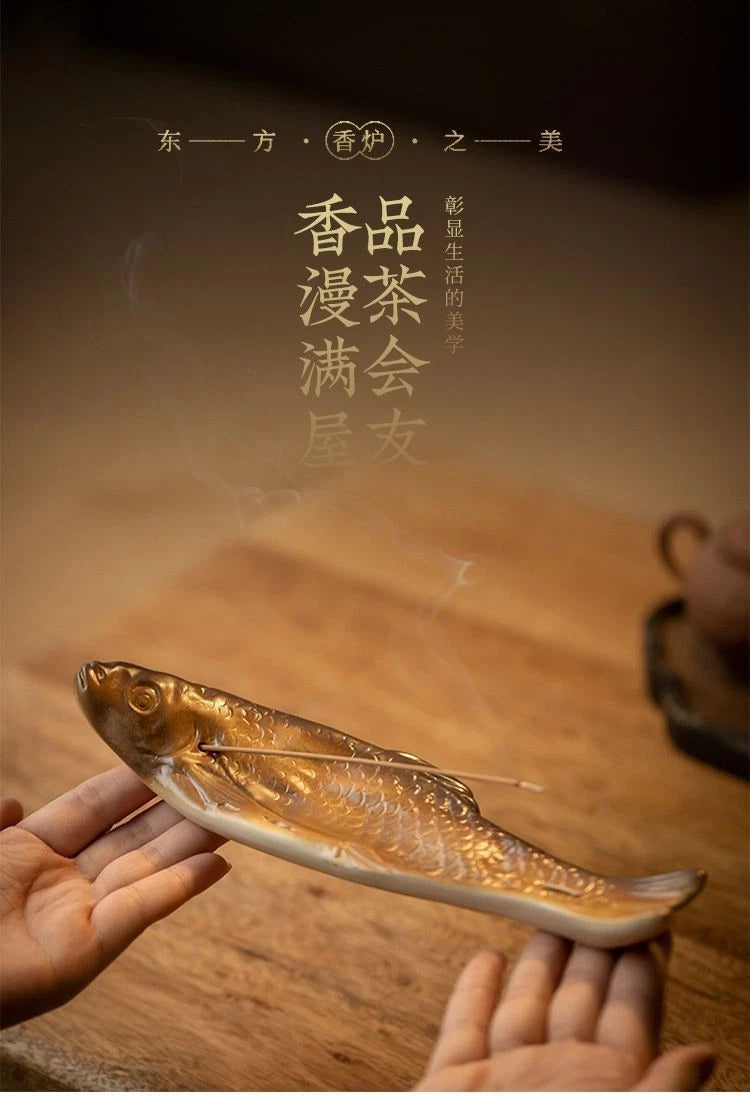Ceramic Incense Holder Tea Ceremony Decor Home Indoor Sandalwood Stick Stand 07FC0E-D4 - KOEEK