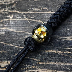 925 Sterling Silver Brass Soldier Skull Knife Lanyard Bead Paracord Pendant EDC 07FC0E-D4 - KOEEK