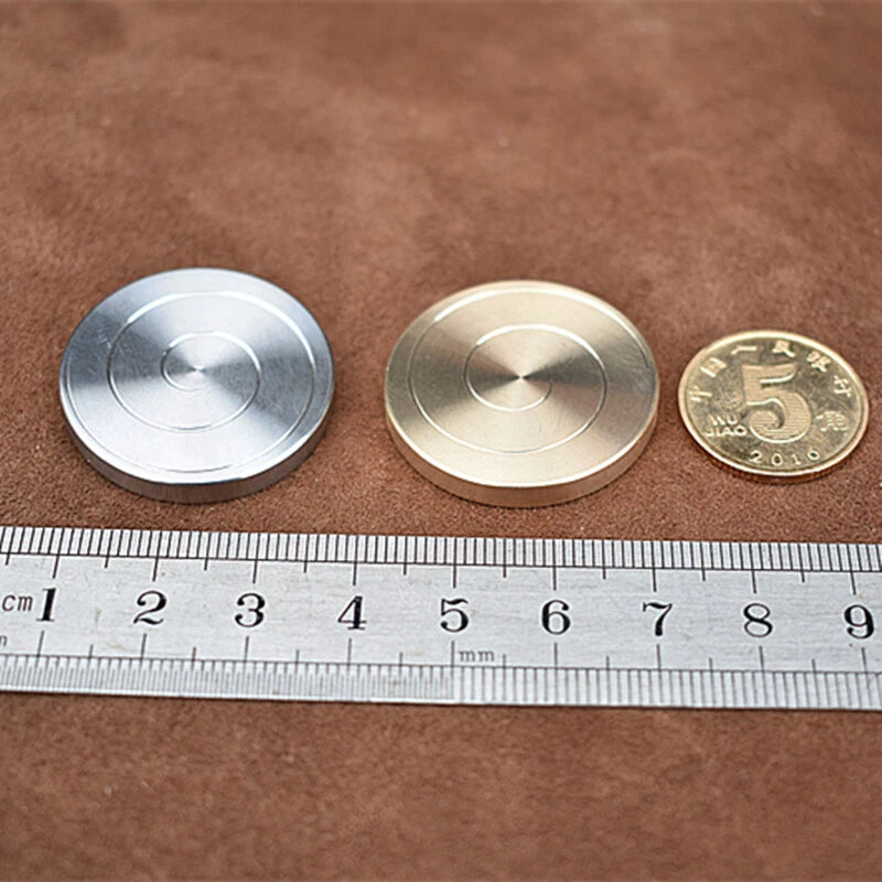 Brass Stainless Steel Spinning Top Coin Hand Spinner Anti Stress EDC Fidget Toys 07FC0E-D4 - KOEEK