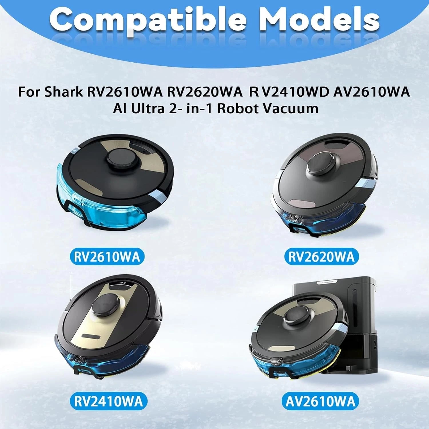 8 replacement mop pads, spare parts and accessories for vacuum cleaner models 07FC0E-D4 - KOEEK