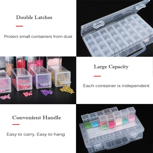 ny 32 Grids Diamond Painting Drill Lagringsbeholdere, Diamond Organizer Case Embro