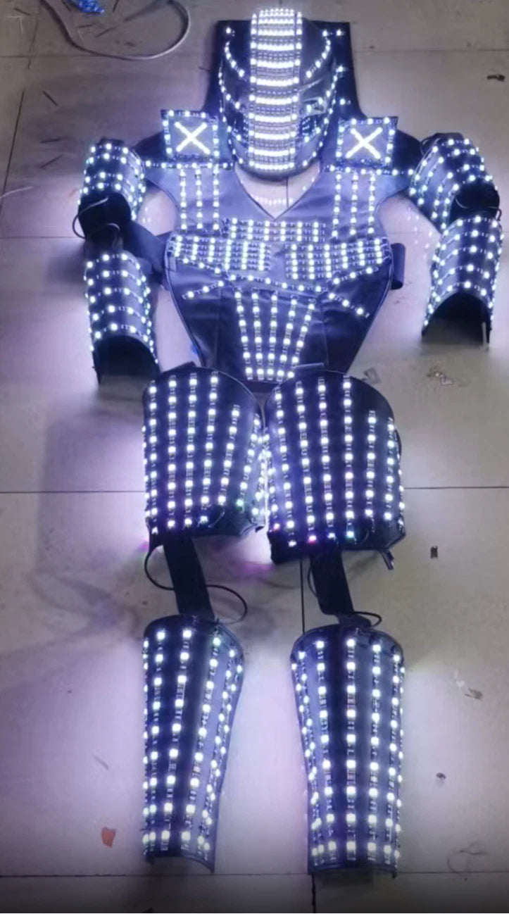 LED Robot Costume Suit IlluminatedDance Glow Party Show Night Lights Clothing 07FC0E-D4 - KOEEK
