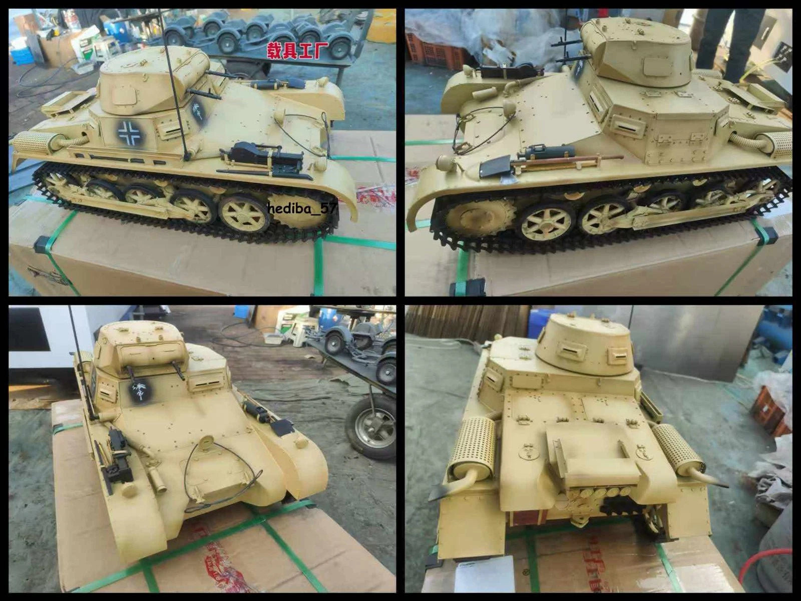 GO-TRUCK 1/6 WWII German Pz.Kpfw.lAusf.A Tank Metal Static Model Three Colors GO-TRUCK - KOEEK