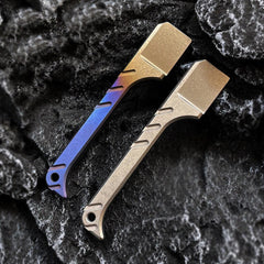Solid Titanium Pry Bar Crowbar Outdoor Travel EDC Multi Tool Unpack Box Keychain 07FC0E-D4 - KOEEK