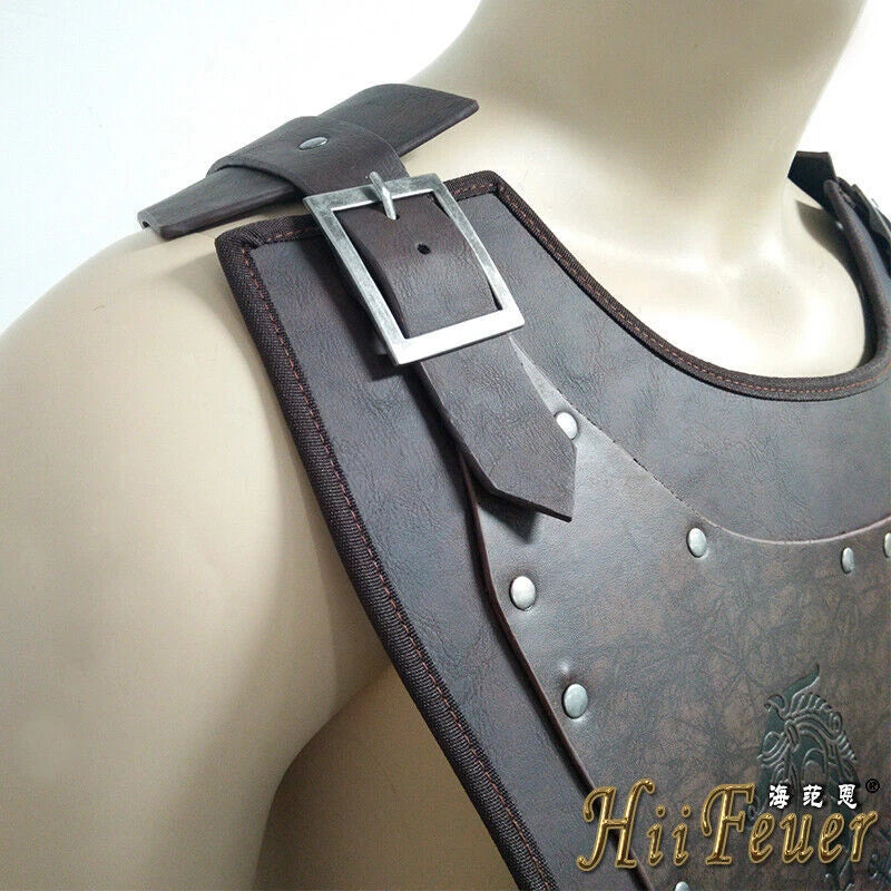 Adjustable Viking Warrior Armor Embossed Larp Outfit Medieval Vest Halloween Cos 07FC0E-D4 - KOEEK