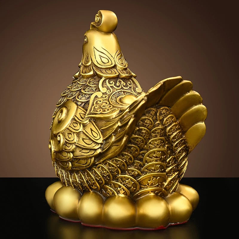 15cm Exquisitely Copper Chicken Ornament Home Furnishing Decoration Arts Crafts 07FC0E-D4 - KOEEK
