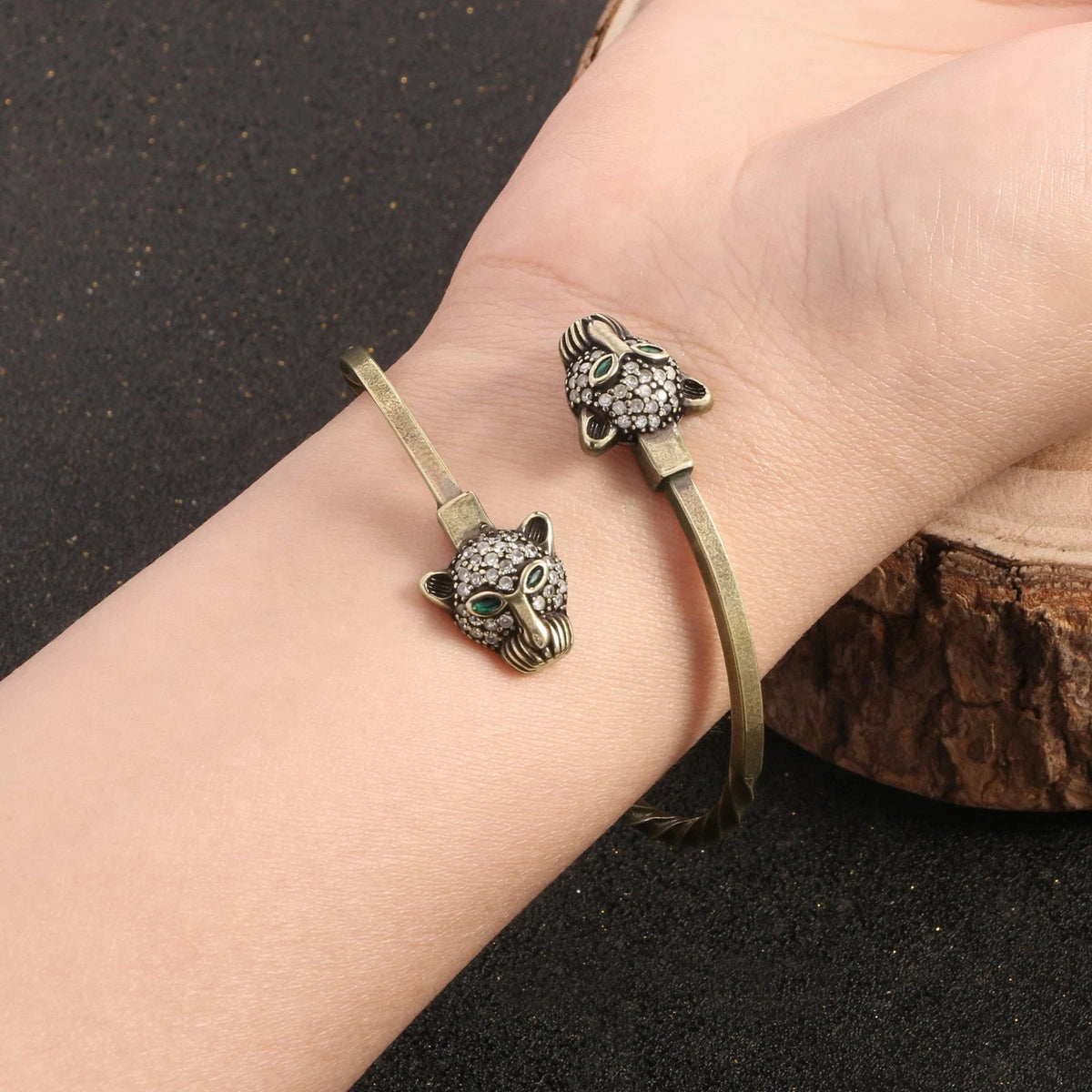 Trendy Rhinestone Brass Bangle Men Women Jewelry Fashion Handmade Bracelet 07FC0E-D4 - KOEEK